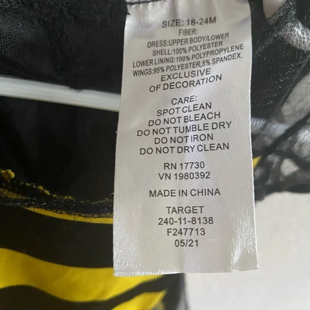 Target Baby Girl BumbleBee BEE Halloween Costume Dress Only 18-24m 18-24 months